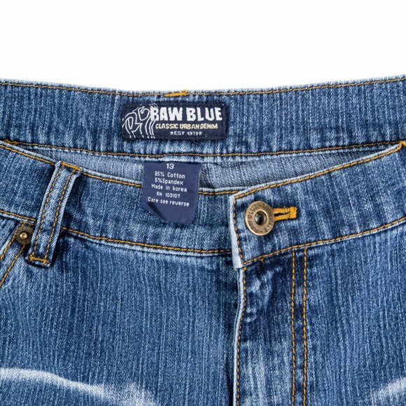 RAW BLUE boot cut jeans w/acid wash detail size 13 - Picture 2 of 8